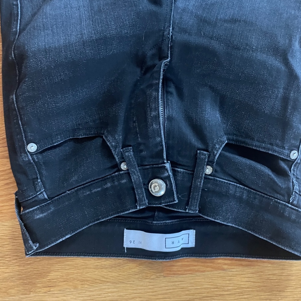 AYR The Shade jean in DARK WASH BLACK SIZE 26 - Picture 6 of 9